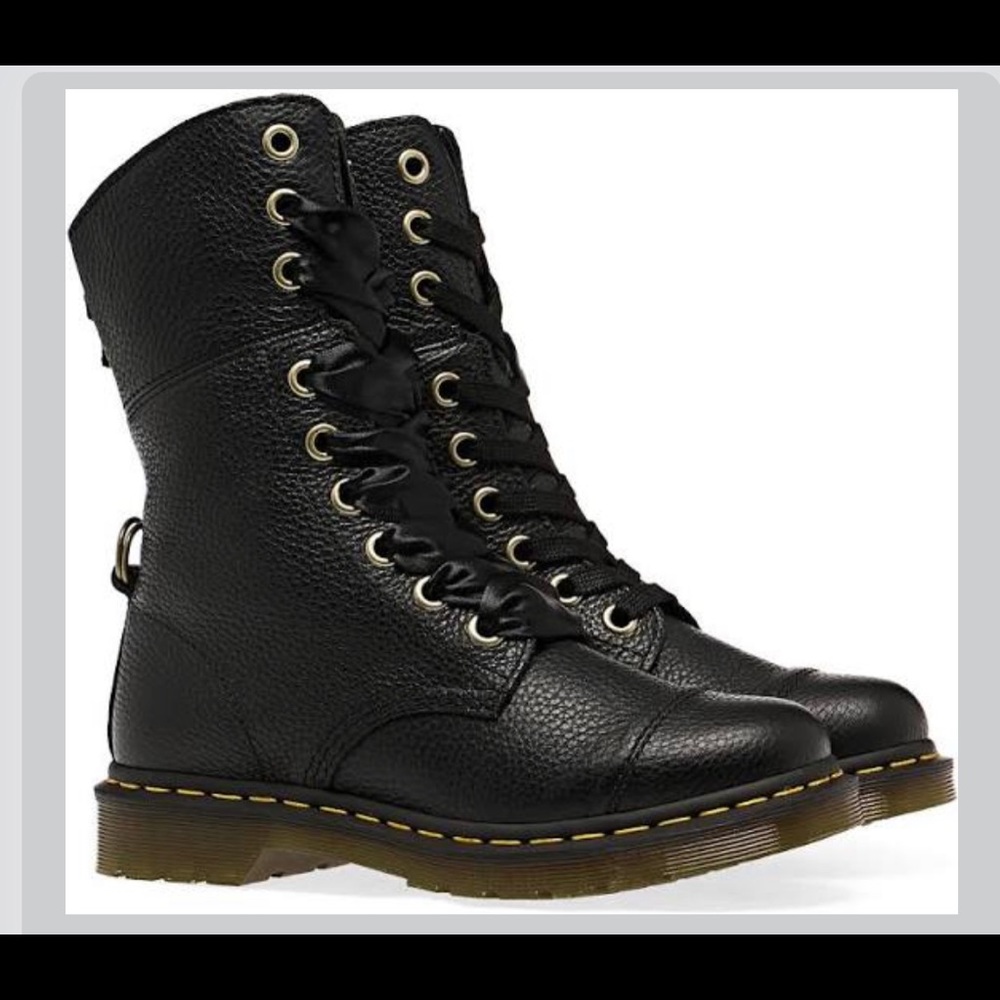 Dr MARTENS ALMILITA Black Leather Boots Size : 10 - Picture 12 of 15